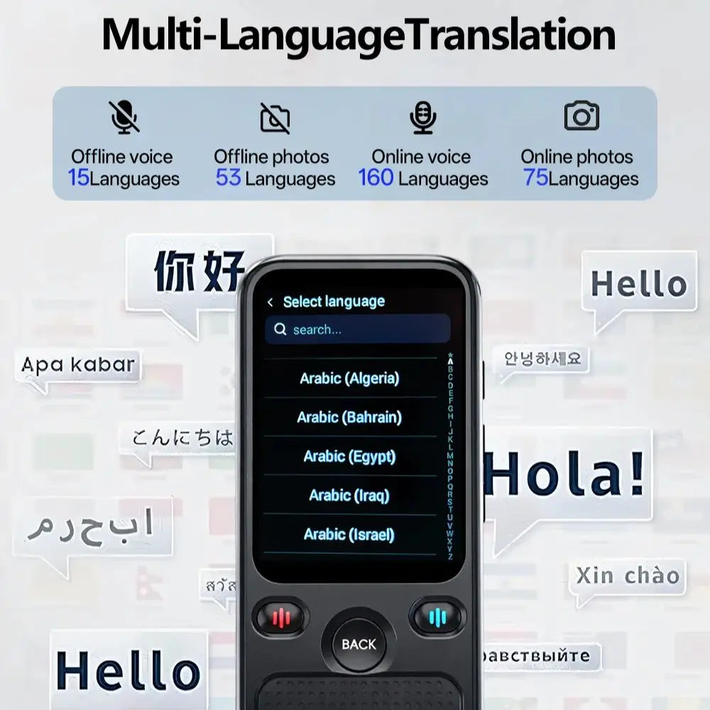MSAI T20 Portable Translator 15 Offline Languages 98% Accuracy Tow-Way Realtime 160 Online Translation for Travel Business