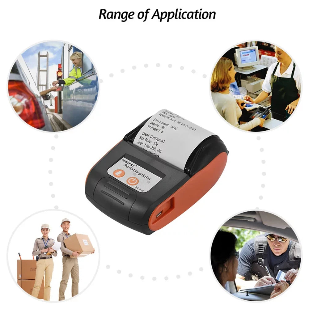 Mini Impressora Térmica Portátil POS Recibo Sem Fios Bluetooth 58mm Bilhete Fatura IOS Android PC Negócios Retalho Sem Tinta