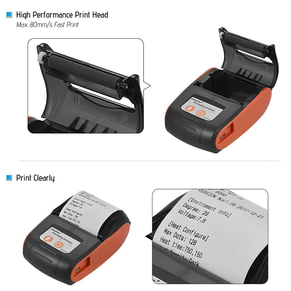 Mini Impressora Térmica Portátil POS Recibo Sem Fios Bluetooth 58mm Bilhete Fatura IOS Android PC Negócios Retalho Sem Tinta
