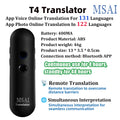 MSAI T20 Portable Translator 15 Offline Languages 98% Accuracy Tow-Way Realtime 160 Online Translation for Travel Business