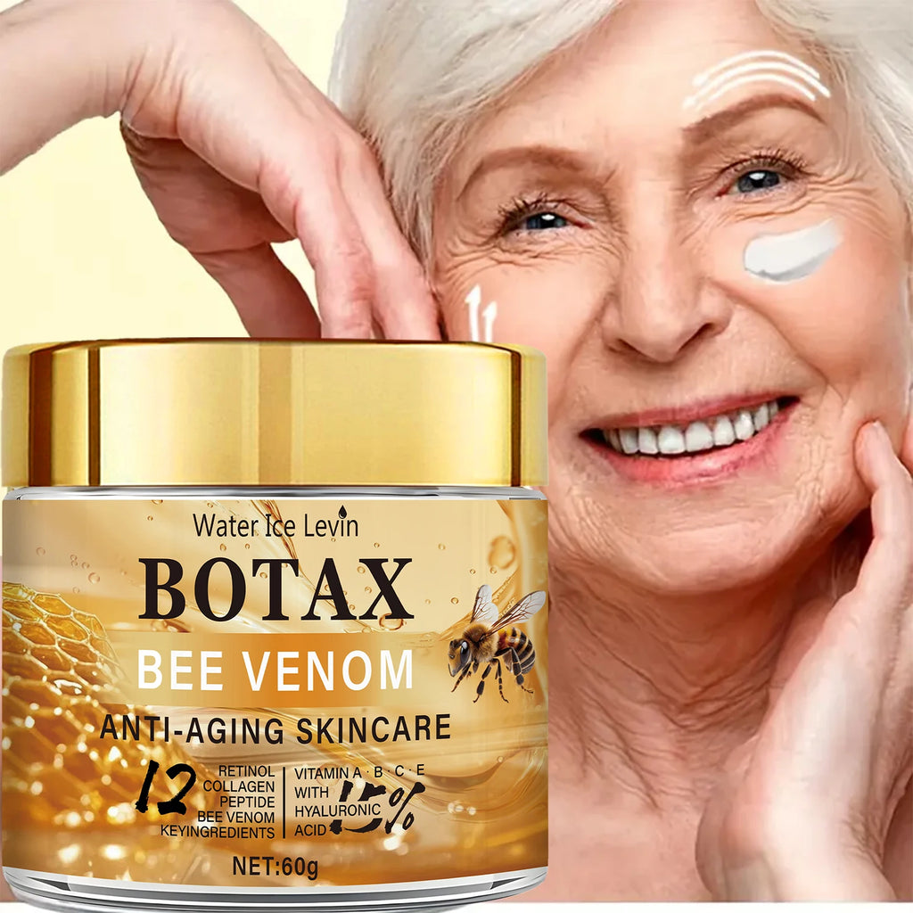 Creme de Veneno de Abelha "Botax" - Tratamento de Rugas Profundas, Rejuvenescimento e Refirmação da Pele com Collagen Water Ice Levin. 60g.