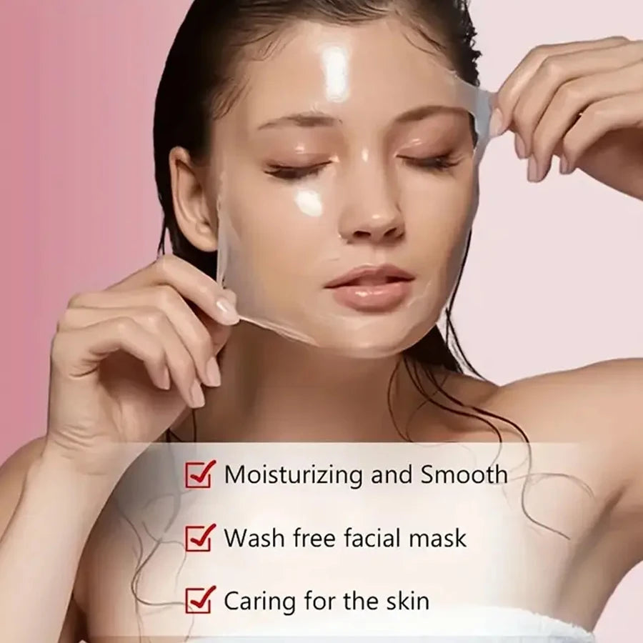 Máscara de Colagénio, Máscara Envolvente de Colagénio e Biotina para Dia e Noite, Hidratação Profunda, Creme Máscara de Cuidado Noturno.