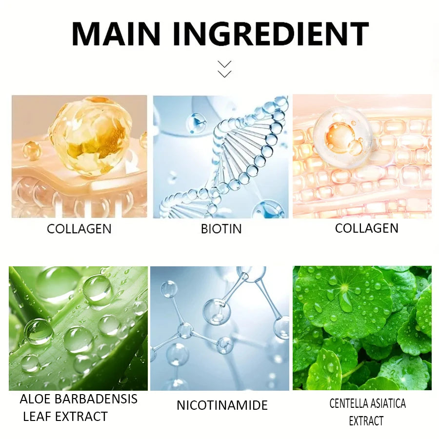 Máscara de Colagénio, Máscara Envolvente de Colagénio e Biotina para Dia e Noite, Hidratação Profunda, Creme Máscara de Cuidado Noturno.