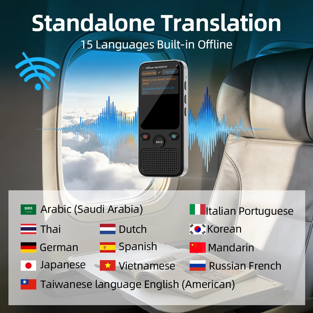 MSAI T20 Portable Translator 15 Offline Languages 98% Accuracy Tow-Way Realtime 160 Online Translation for Travel Business
